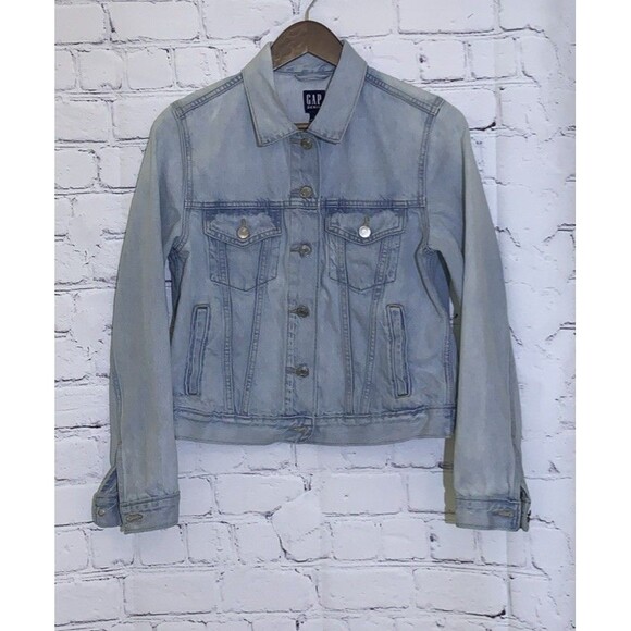 GAP Jean Jacket Womens Medium Icon Light Wash Trucker Blue Denim Spring 24 - Picture 1 of 9